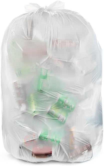 Aluf Plastics 33 Gallon Clear Trash Bags - 33" x 39" - 1.5 MIL (eq) - CSR Series - Heavy Duty Industrial Liners Clear Garbage Bags for Recycling, Contractors, Storage, Outdoor, 1 Count (Pack of 100)