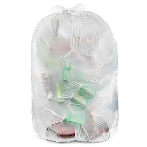 Aluf Plastics 33 Gallon Clear Trash Bags - 33" x 39" - 1.5 MIL (eq) - CSR Series - Heavy Duty Industrial Liners Clear Garbage Bags for Recycling, Contractors, Storage, Outdoor, 1 Count (Pack of 100)