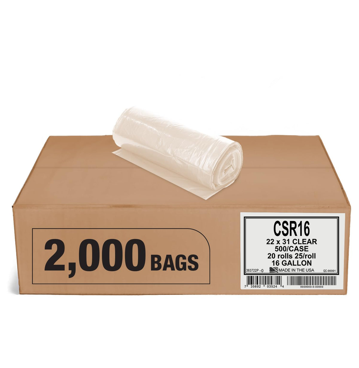 Aluf Plastics 33 Gallon Clear Trash Bags - 33" x 39" - 1.5 MIL (eq) - CSR Series - Heavy Duty Industrial Liners Clear Garbage Bags for Recycling, Contractors, Storage, Outdoor, 1 Count (Pack of 100)