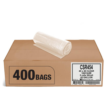 Aluf Plastics 33 Gallon Clear Trash Bags - 33" x 39" - 1.5 MIL (eq) - CSR Series - Heavy Duty Industrial Liners Clear Garbage Bags for Recycling, Contractors, Storage, Outdoor, 1 Count (Pack of 100)