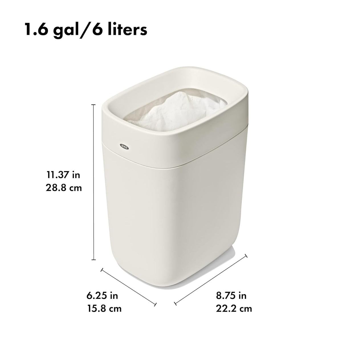 OXO Good Grips Bathroom Trash Can, White