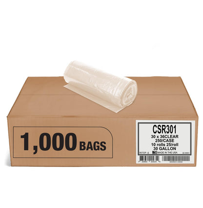 Aluf Plastics 33 Gallon Clear Trash Bags - 33" x 39" - 1.5 MIL (eq) - CSR Series - Heavy Duty Industrial Liners Clear Garbage Bags for Recycling, Contractors, Storage, Outdoor, 1 Count (Pack of 100)