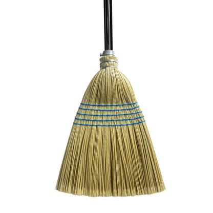 70.5" Heavy Duty Stiff Bristle Broom with EVA Foam Grip - Adjustable 4-Section Long Handle Broom for Yard Garage Patio Driveway Concrete Floor Outdoor Cleaning (Straw Yellow)