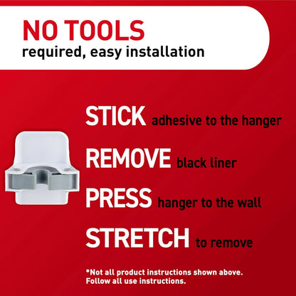 Command Large White Broom Grippers, 2 Broom Grippers, 4 Strips