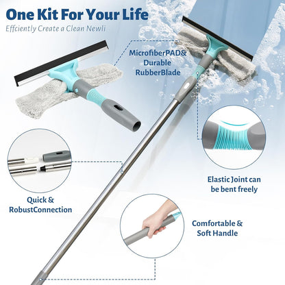 3-in-1 Detachable Broom and Mop Set Combo, Grey