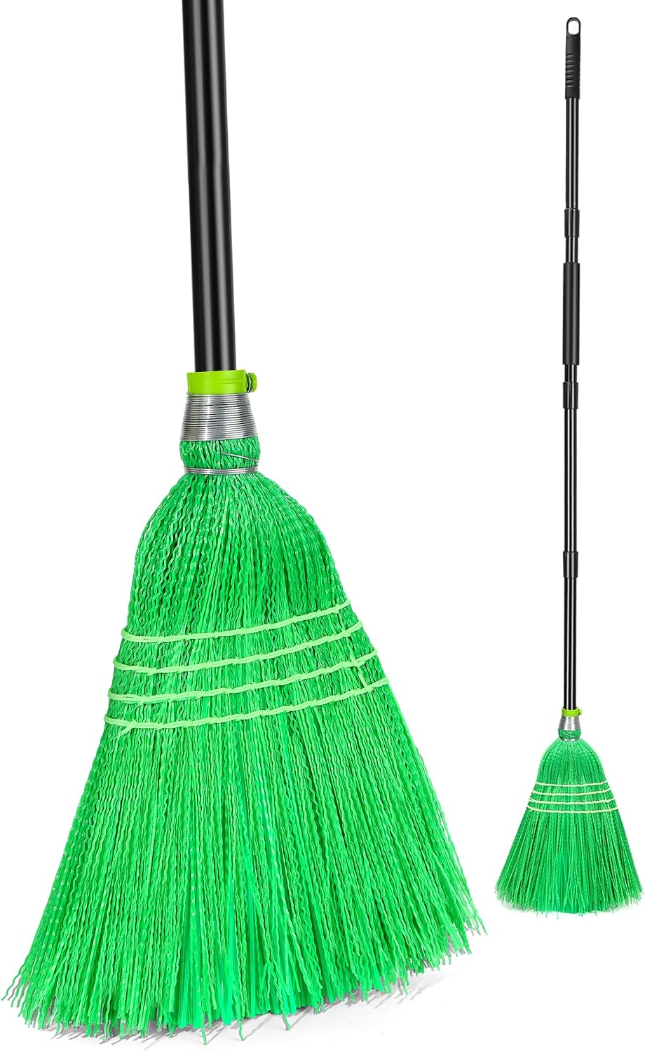 SOBONNE Heavy Duty Outdoor Broom with Stiff Bristles for Sweeping