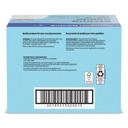 Amazon Basics Trash Bags, Tall Kitchen Drawstring, Unscented, 13 Gallon, 200 Count, Pack of 1, Packaging May Vary