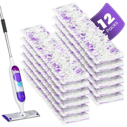 12 Pack Disposable Power Mop Refills for Swiffer Power Mop