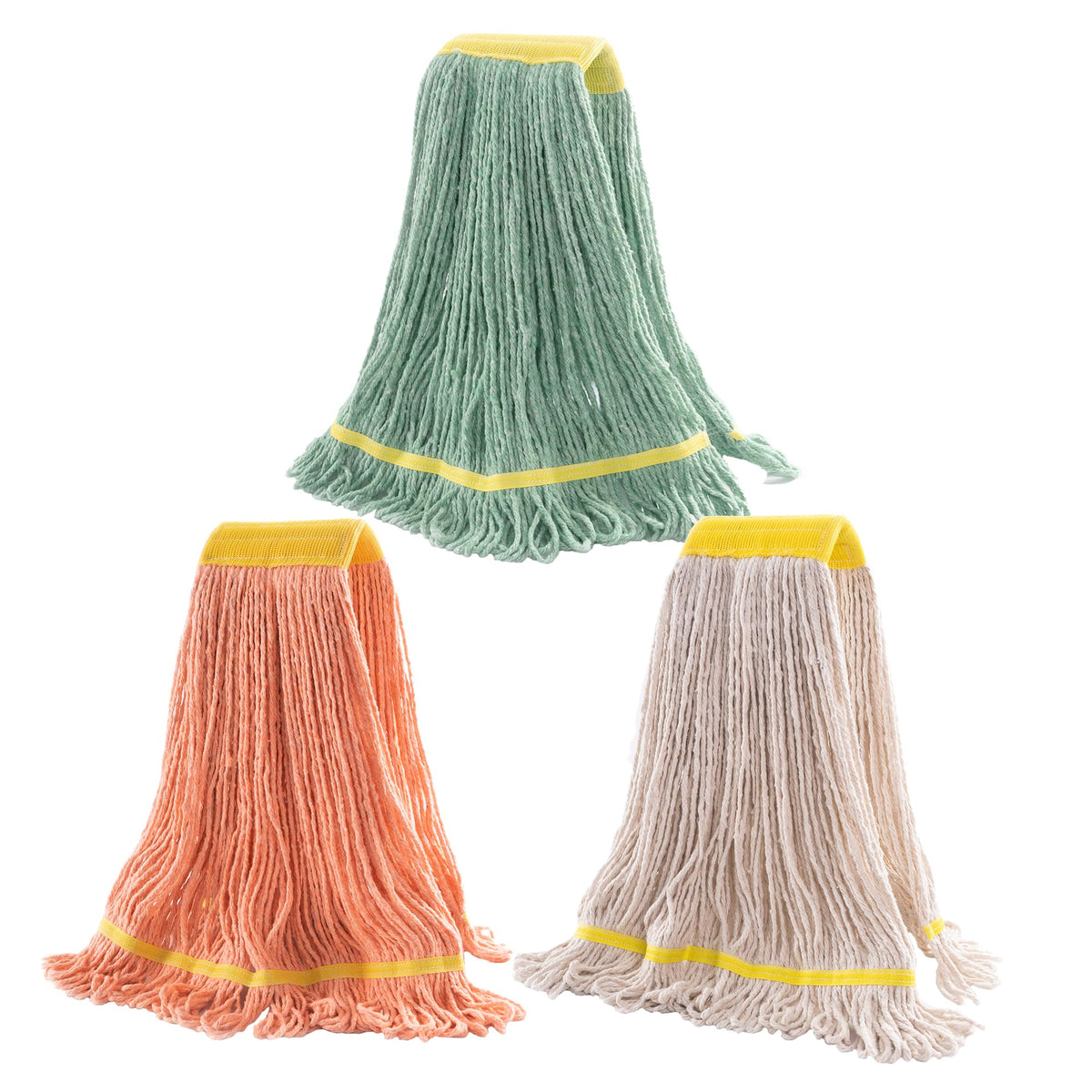 Matthew Cleaning Heavy Duty Mop Head Commercial Replacement for General and Floor Cleaning , Wet Industrial Blue Cotton Looped End String Head Refill (Pack of 3) Blue