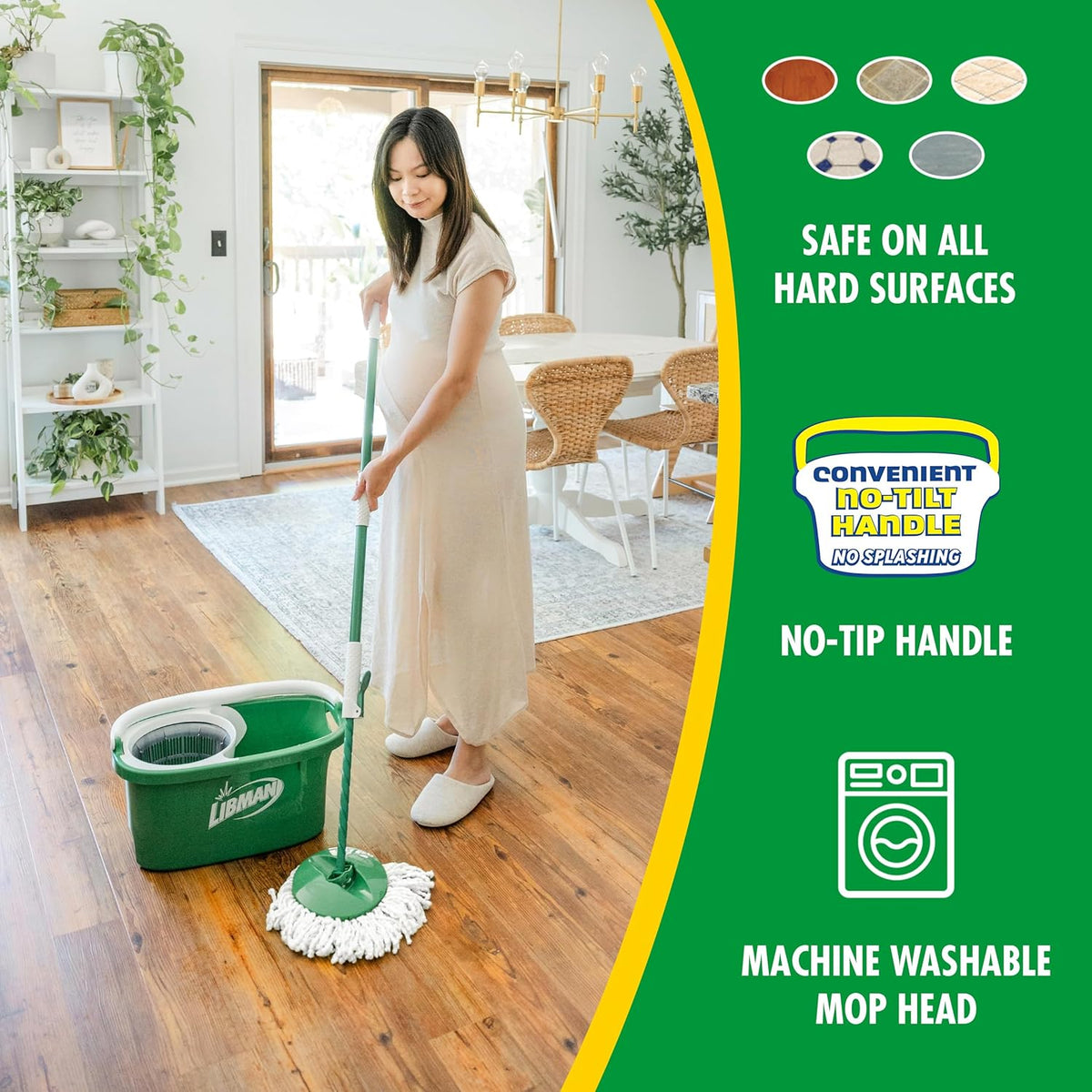 Libman Tornado Spin Mop System with Bucket & Wringer, 1 Refill Head