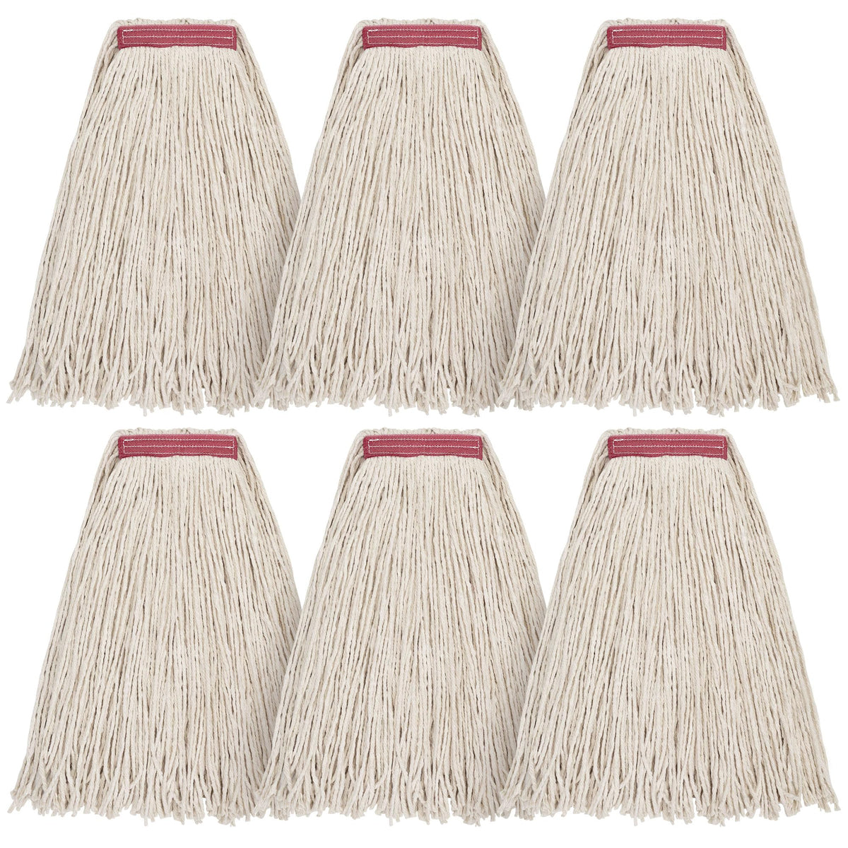 Matthew Cleaning 16oz 3Pack Cotton Floor Mop,Cotton Looped-Open String Heavy Duty String Refills, Universal Headband Blend,Mop Head Replacement for Home, Industrial and Commercial Use(White)