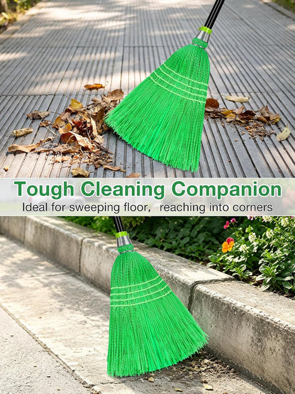 SOBONNE Heavy Duty Outdoor Broom with Stiff Bristles for Sweeping